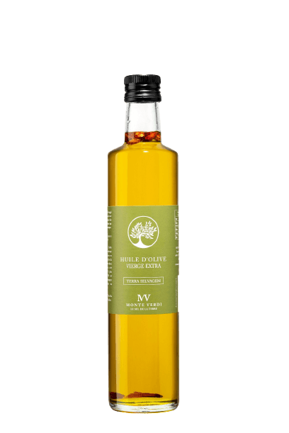 Huile olive vierge extra "Terra selvagem" aromatisée piment - bouteille 500ml - laboutiquemonteverdi